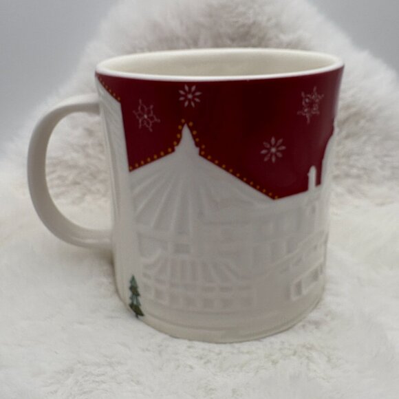 Starbucks Relief Mug SEOUL RED 2013 Christmas Holiday Coffee Mug (SKU: 278MI) - Picture 3 of 8